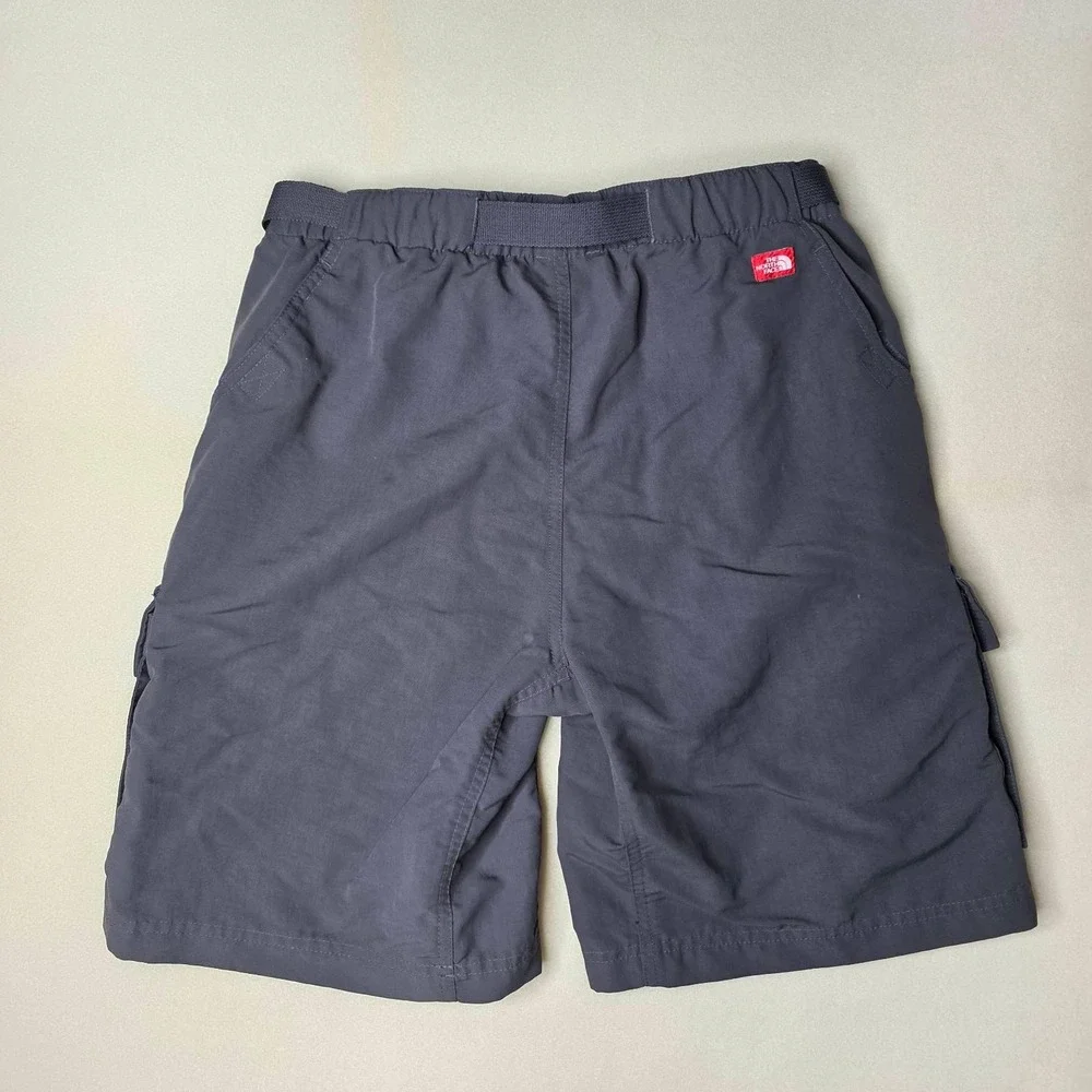 The North Face Cargo Hiking Shorts Mens Size S Gray Nylon Integrated Belt Pocket
